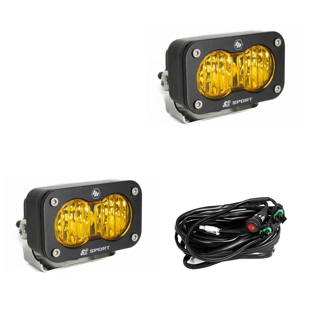 S2 Sport Black LED Auxiliary Light Pod Pair